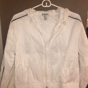 White Semi-Cropped Windbreaker